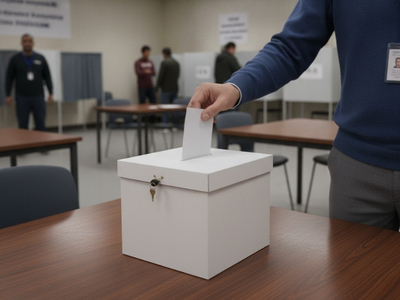 Mann wirft in Wahlurnen